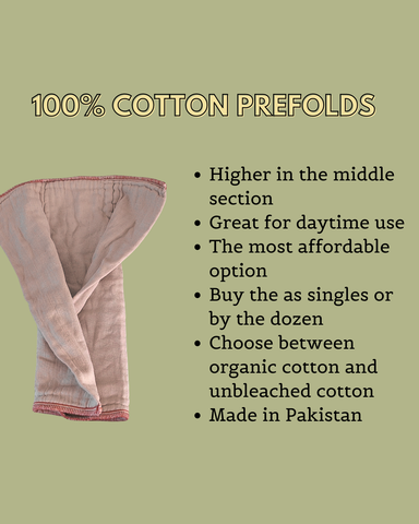100% Natural Cotton Geffen Baby Prefold