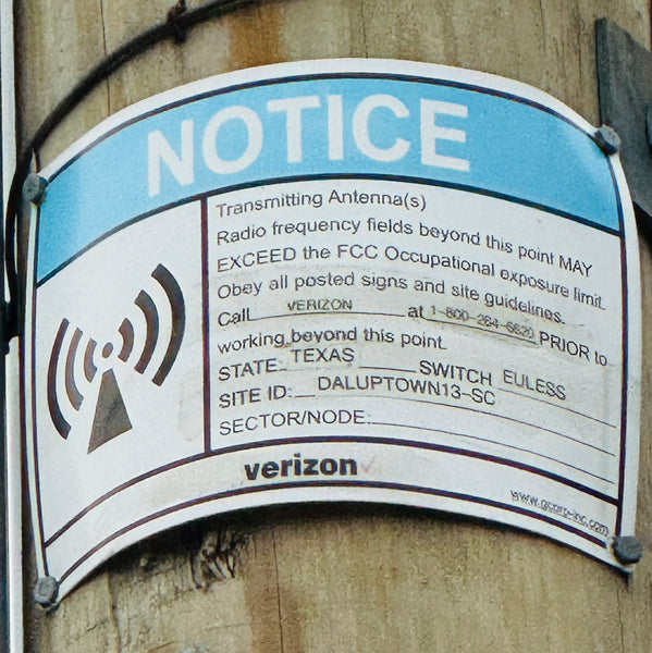 Cell Tower FCC Warning Sign