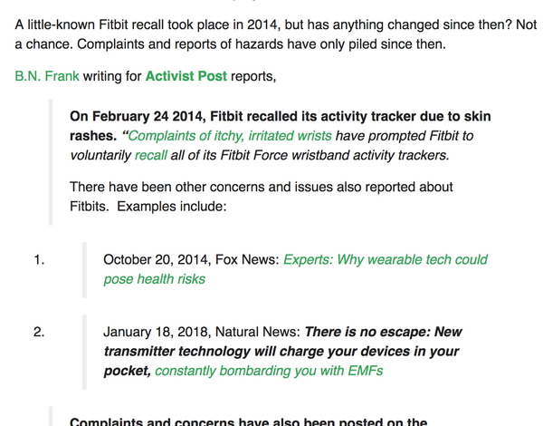 fitbit radiation recall 2018