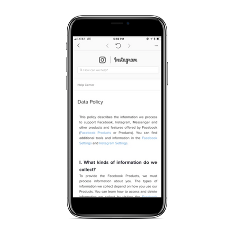 instagram data policy