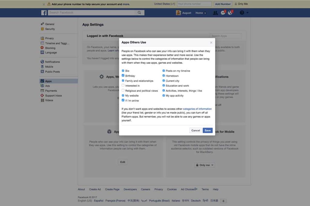 facebook privacy settings 