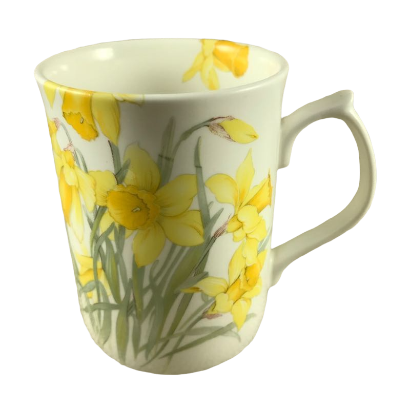 Yellow Flowers And Fancy Handle Mug Crochendy Crefftau'r Cantref – Mug ...