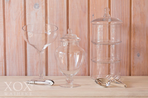 Candy Bar Glass Apothecary Jars - Set of 3