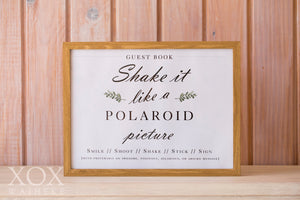 “Shake It Like A Polaroid Picture” Guest Book Frame 