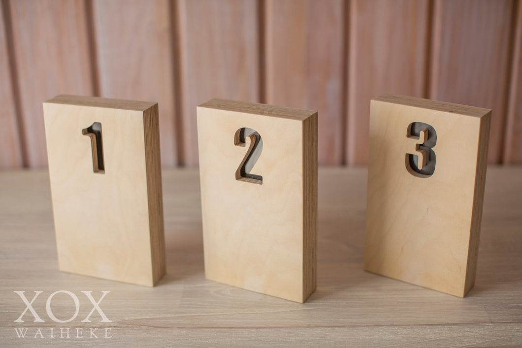 Wooden Table Numbers (light up) 1 - 12