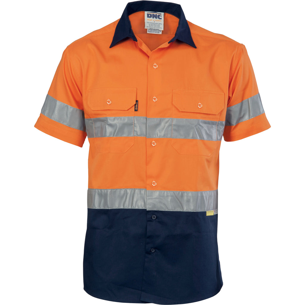 3833 - Hi Vis Two Tone Drill Shirt with 3M 8906 R/Tape - short sleeve ...