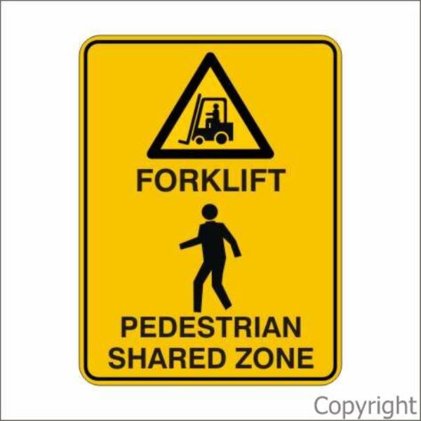 Forklift Pedestrian Shared Zone Sign Border Lifting Safety Pty Ltd