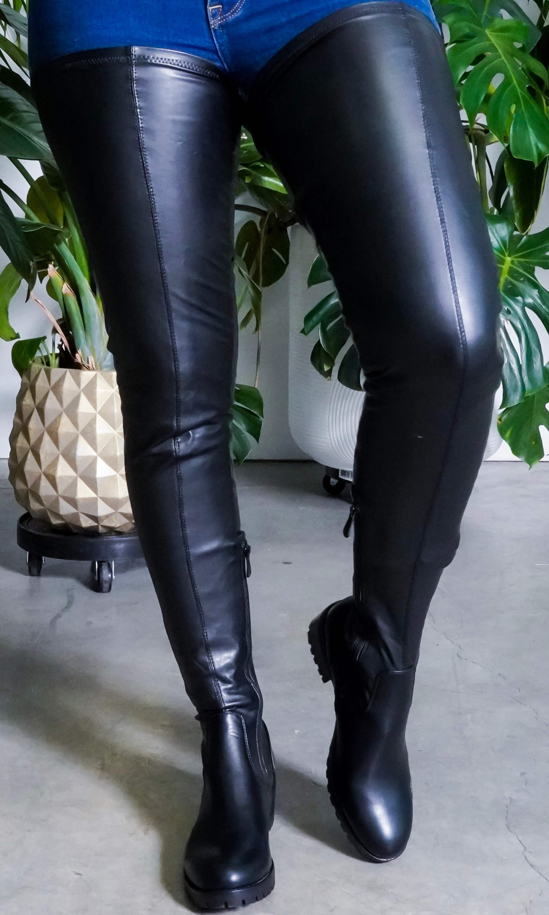 Image of She's Killing It Surgical | Thigh High Flat Stretch Boots