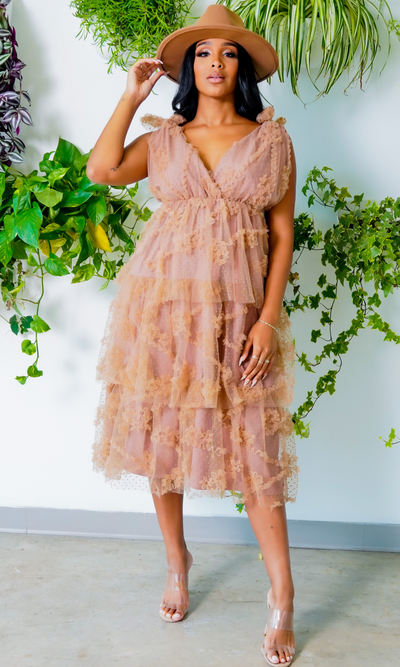 Twirl | Brown Flowy Dress FINAL SALE - Cutely Covered
