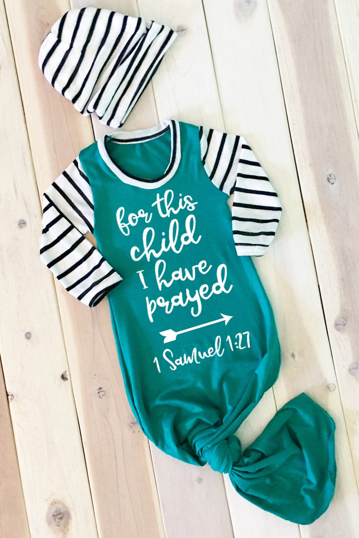 knotted baby boy gown