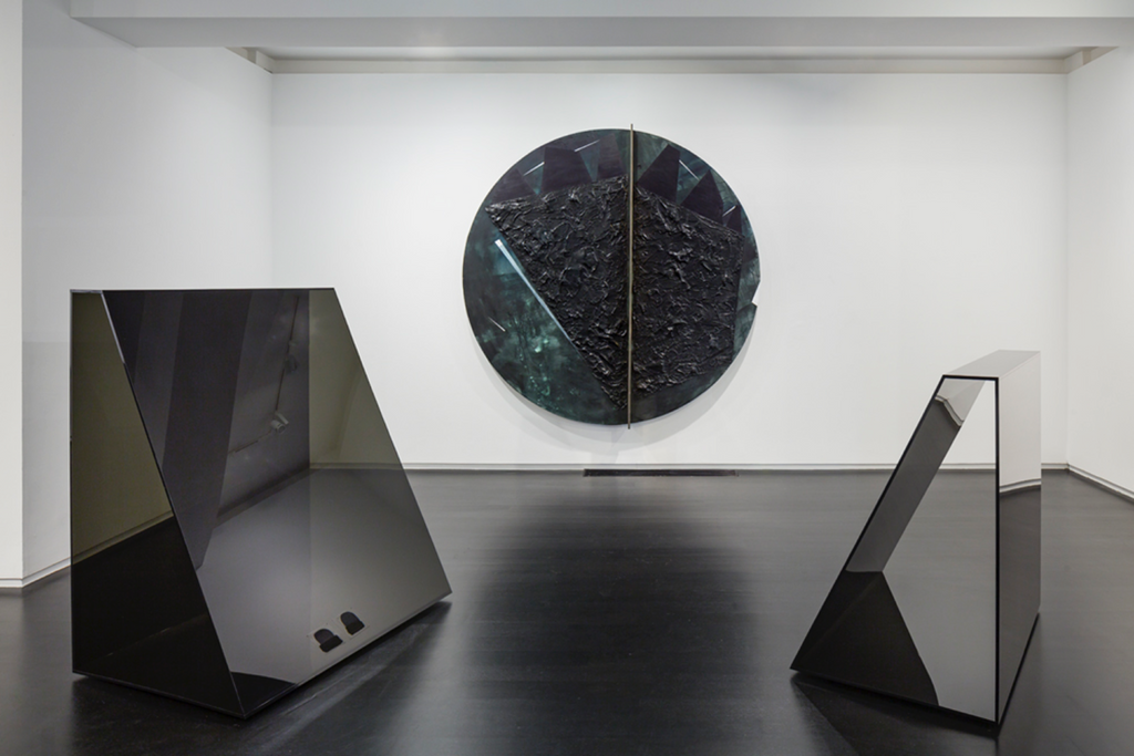 Installation view of Torkwase Dyson’s exhibition “1919: Black Water”.