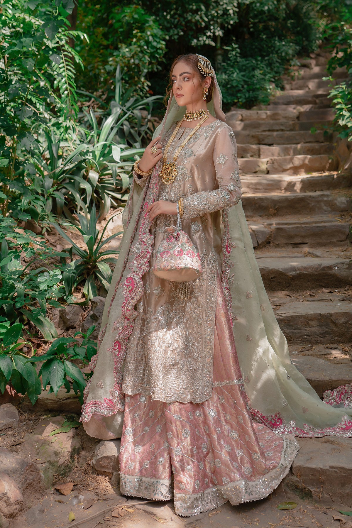 Walima Bridal Dress|Dabka,Nagh,Stone,Zari & Dhaga – Nameera by Farooq