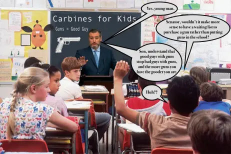 Senator Cruz explains to students the new Guns for Kids program.