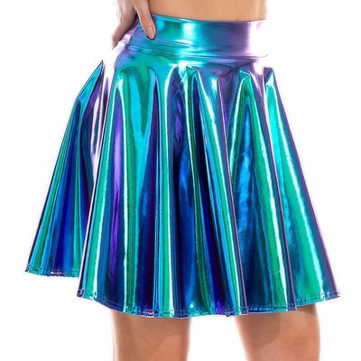 pink holographic skirt