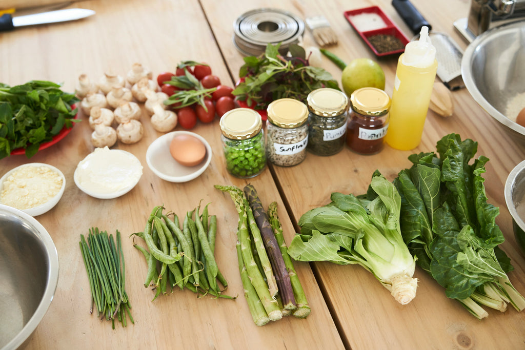 healthy foods on a table