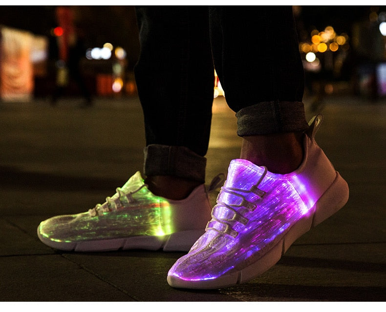 led fiber optic shoes