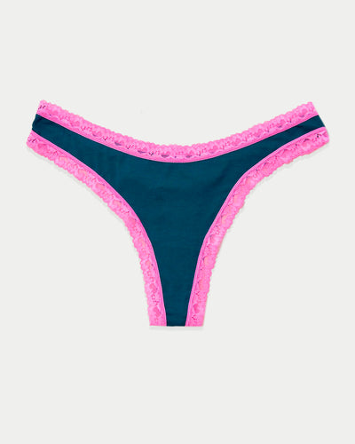 Thong - Hot Pink  Sustainable TENCEL™ Lace Underwear – Stripe & Stare