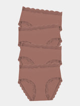 High Rise Knicker Four Pack - Mocha Nav Image 1