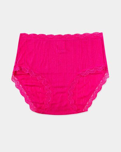 Thong - Raspberry Pointelle Knit  TENCEL™ Underwear – Stripe & Stare