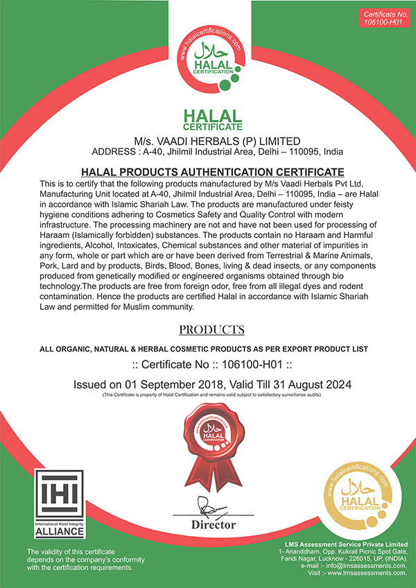 HALAL Certified — Vaadi Herbals India - Ayurveda with modern ...