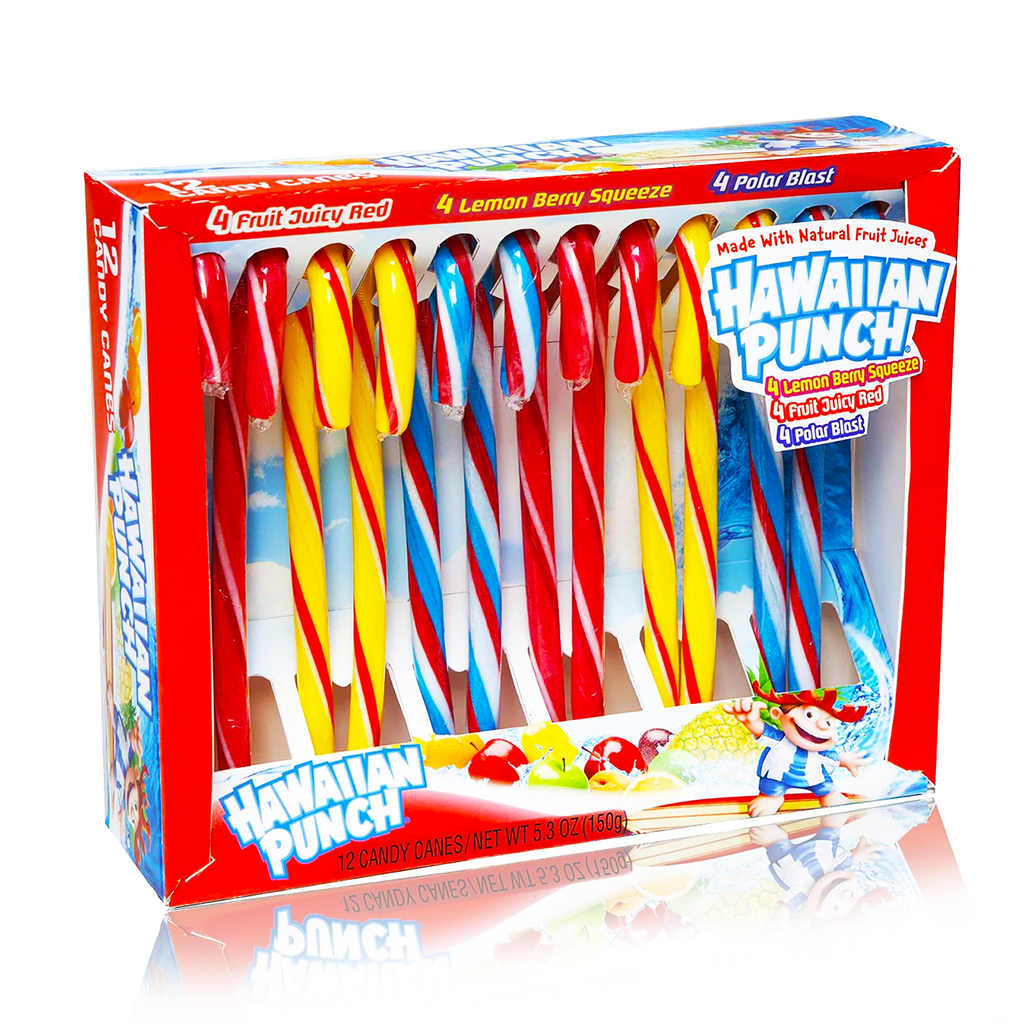 Hawaiian Punch Candy Canes 12 Pack 150g United Sweets 9144