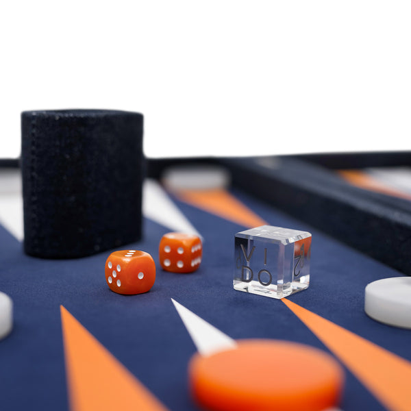 Blue Denim
 <br> Backgammon Set with Handle <br> 
(L 52 x W 36) cm