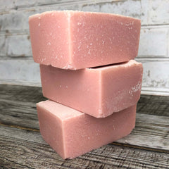 Stack of 3 Strawberry Bubbly Salt Spa Bars by Good Williams