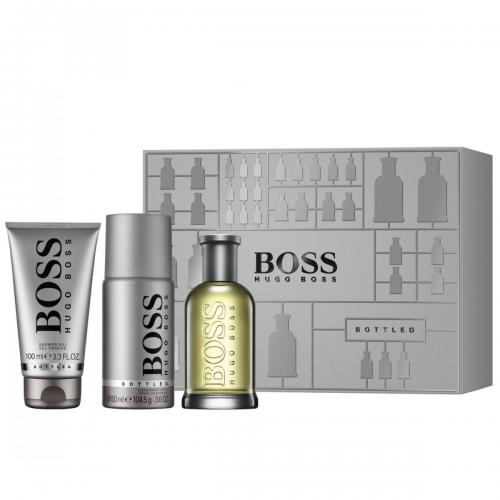 FRAG - HUGO BOSS BOTTLED 3 PCS SET FOR MEN: 3.3 oz (100mL) SPRAY (HARD ...