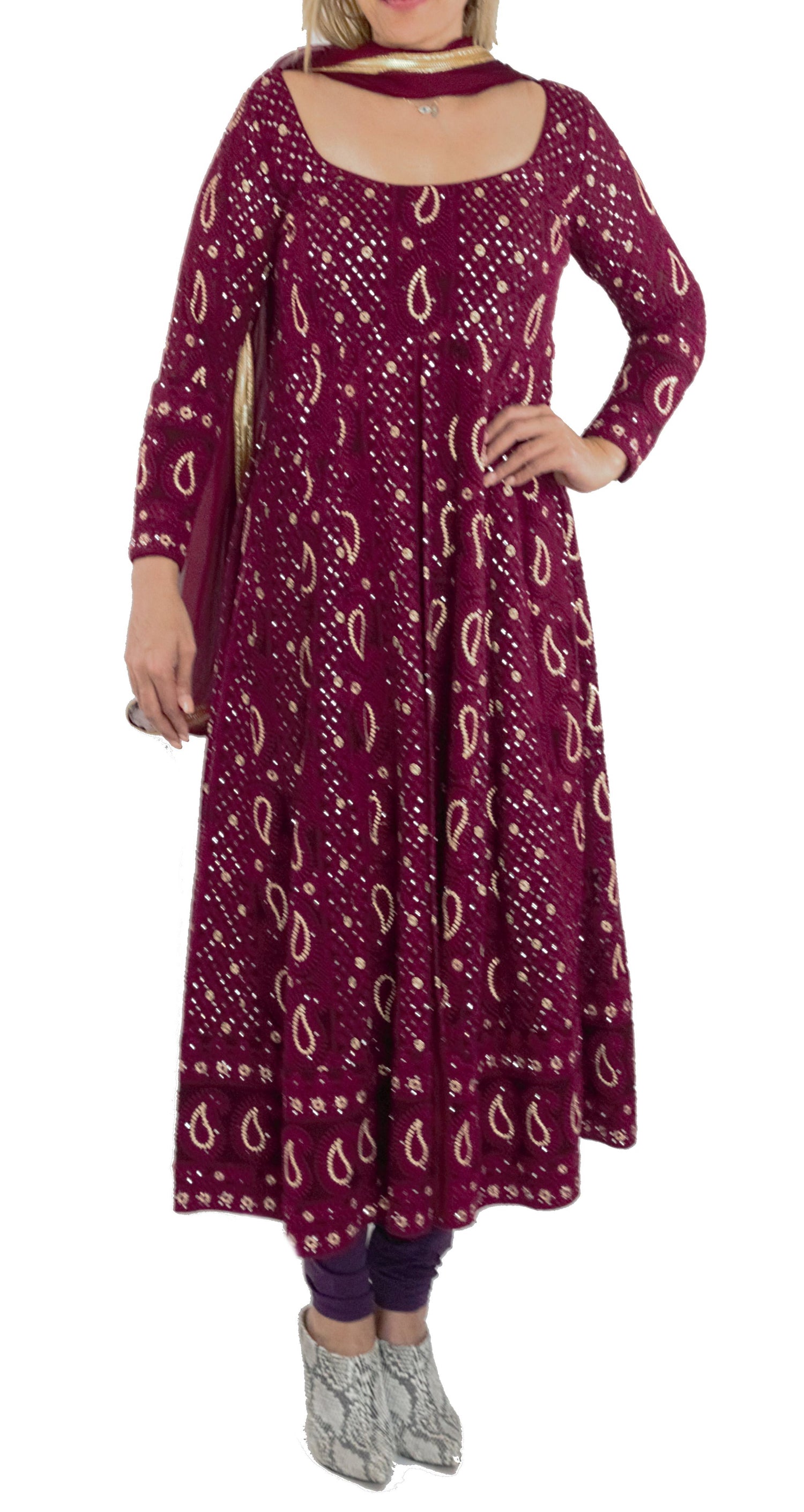 chikankari frock suit