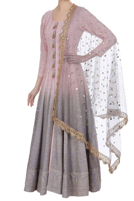 chikankari anarkali dress