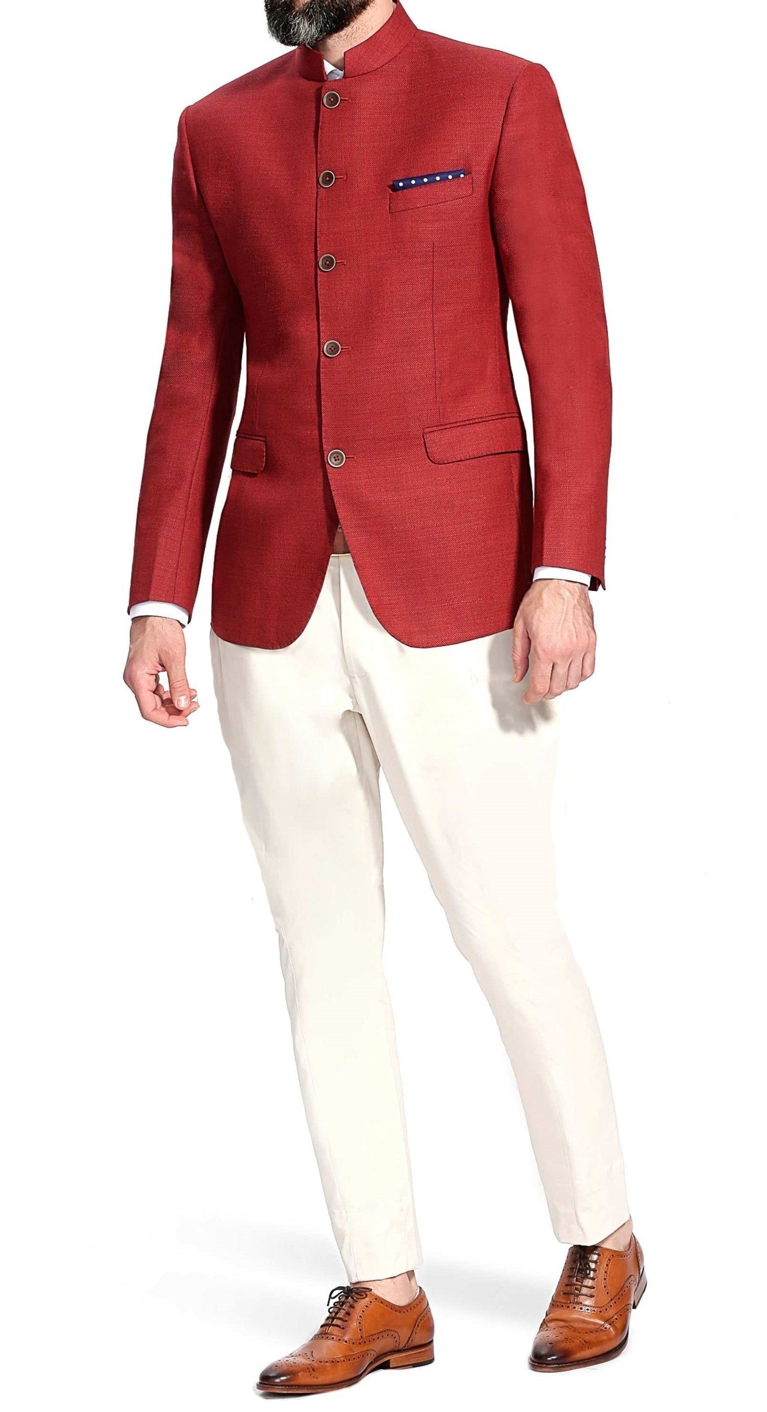 red jodhpuri suit