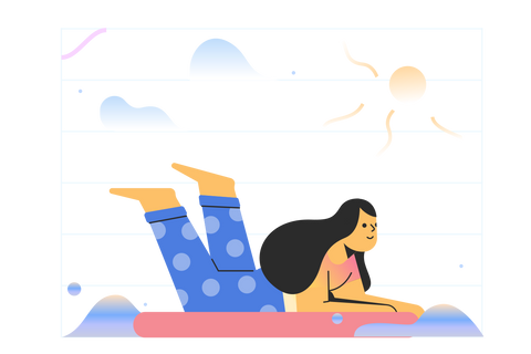 illustration - woman lying in sun