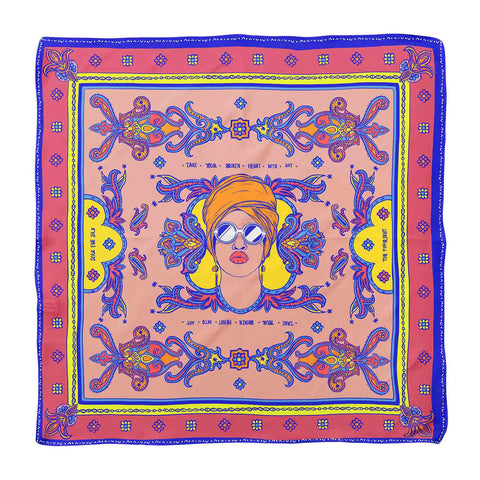 take your broken heart into art silk scarf - sera fine silk