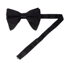  ﻿Black Grosgrain Pre-Tied Silk Butterfly Bow Tie | Serà Fine Silk