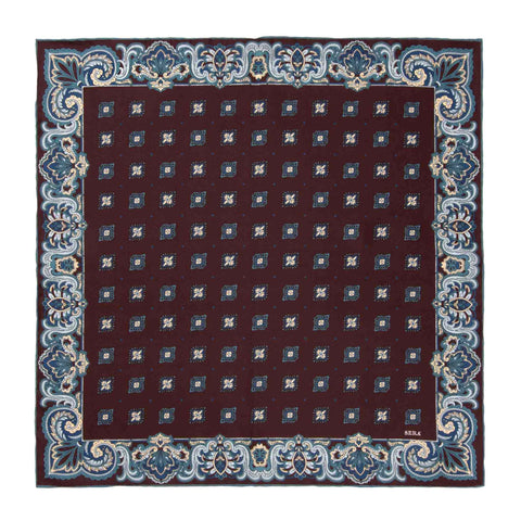 Elleboro Dark Burgundy Silk Pocket Square