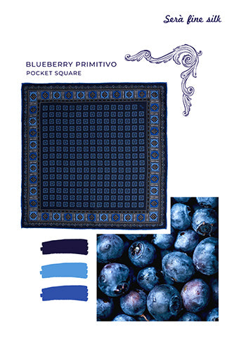 Serà Fine Silk - Blueberry Primitivo pocket square
