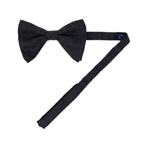 black texture pre-tied silk bow tie