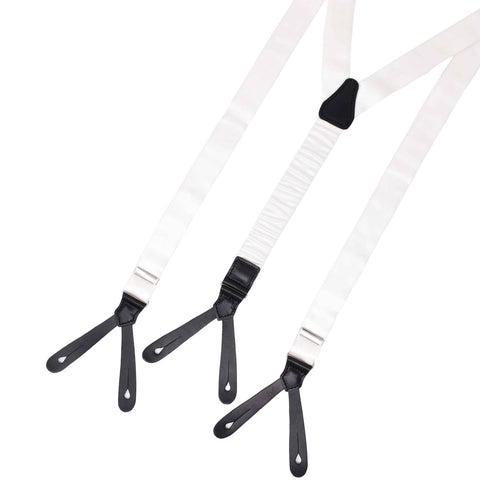 white barathea tuxedo silk suspenders - sera fine silk