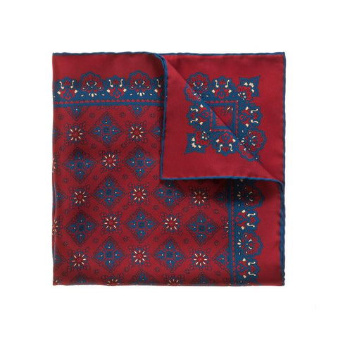 cherry amarone silk pocket square | sera fine silk