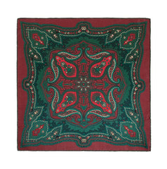 green and red silk Pocket square clove ripasso - sera fine silk