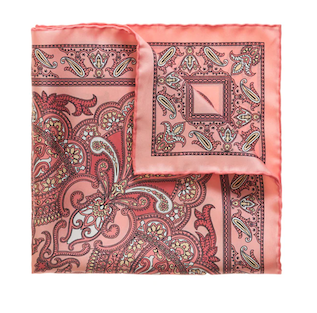 Pellestrina pink silk pocket square
