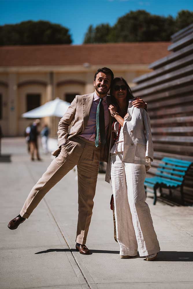 serà fine silk in Pitti 100 - Francesca Serafin and Fabio attanasio