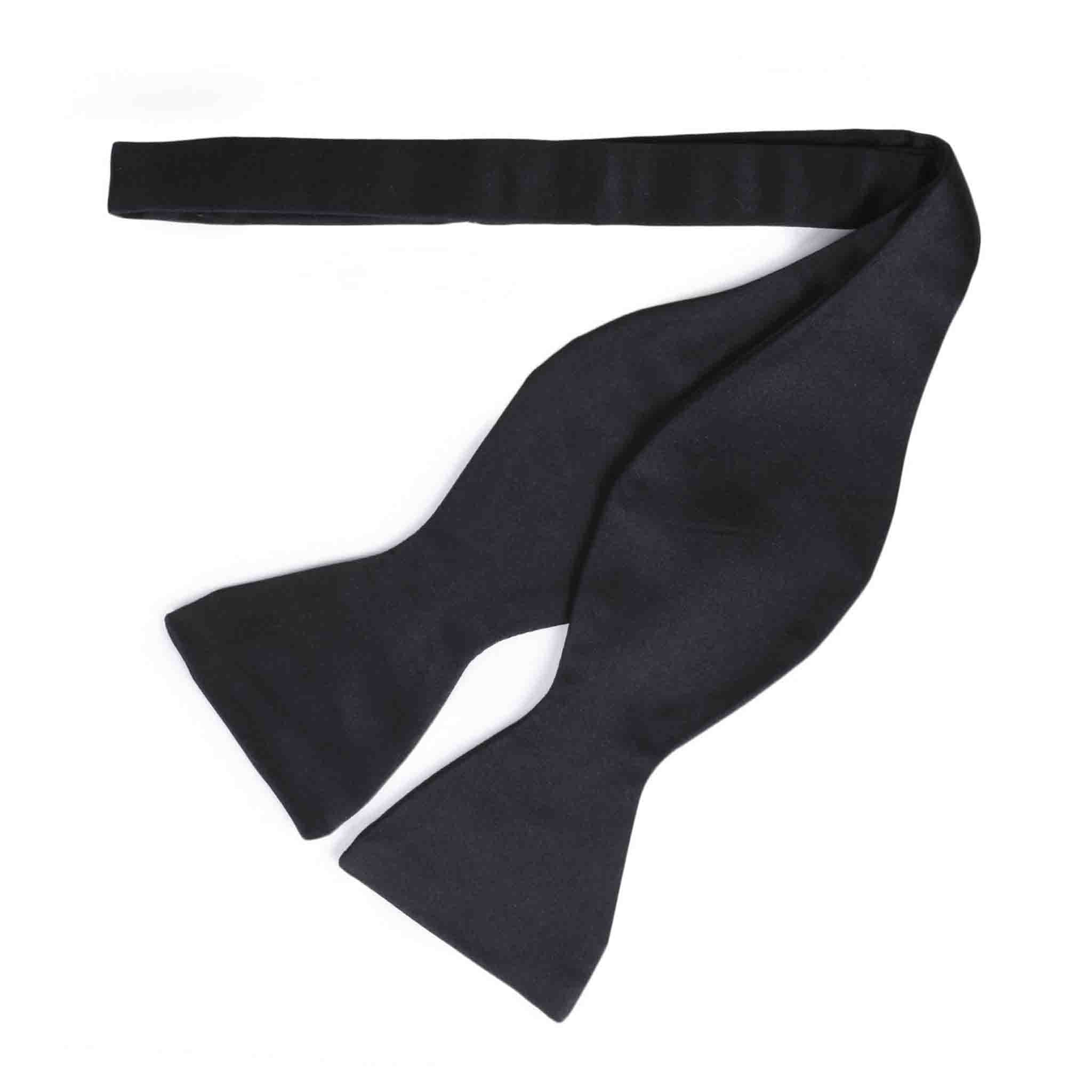 Black Self-Tie Silk Satin Bow Tie | Serà Fine Silk