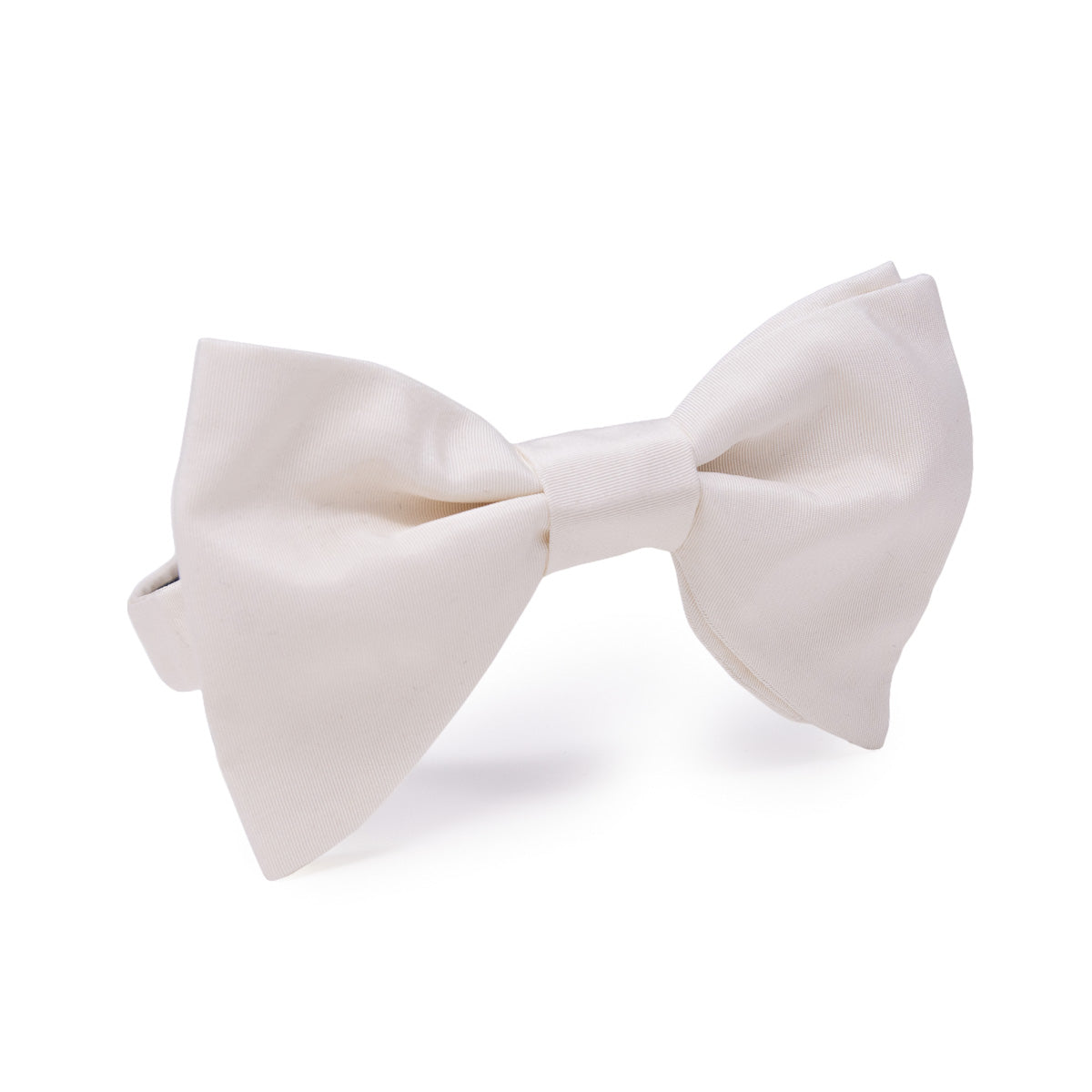 white silk bow tie