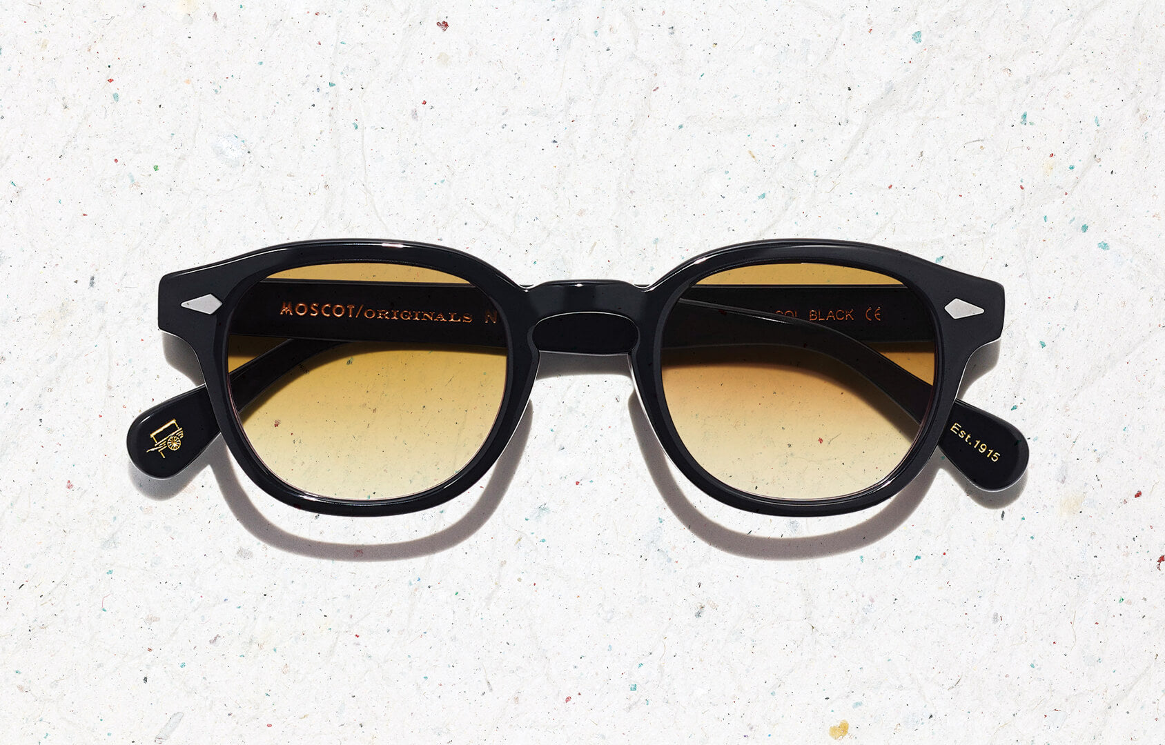 The LEMTOSH in Black with Chestnut Fade tinted lenses.