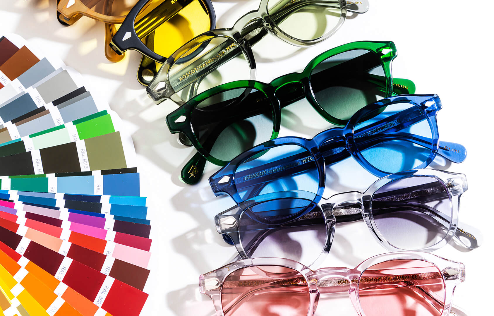 Acquire Mag features Moscot's new Monochrome Collection, featuring 10 cool, color pairings.