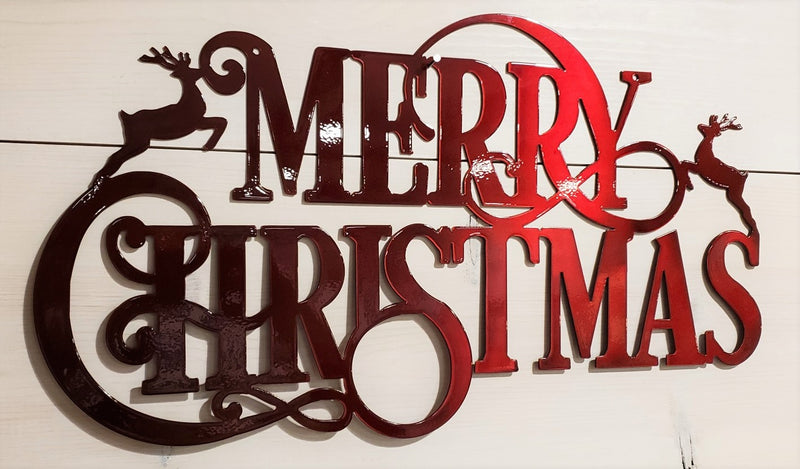 Merry Christmas Reindeer Steel Decor Sign – 360-STEEL