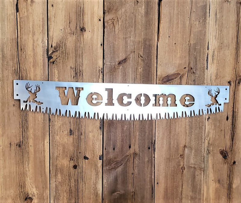 Crosscut Saw Blade Welcome Sign