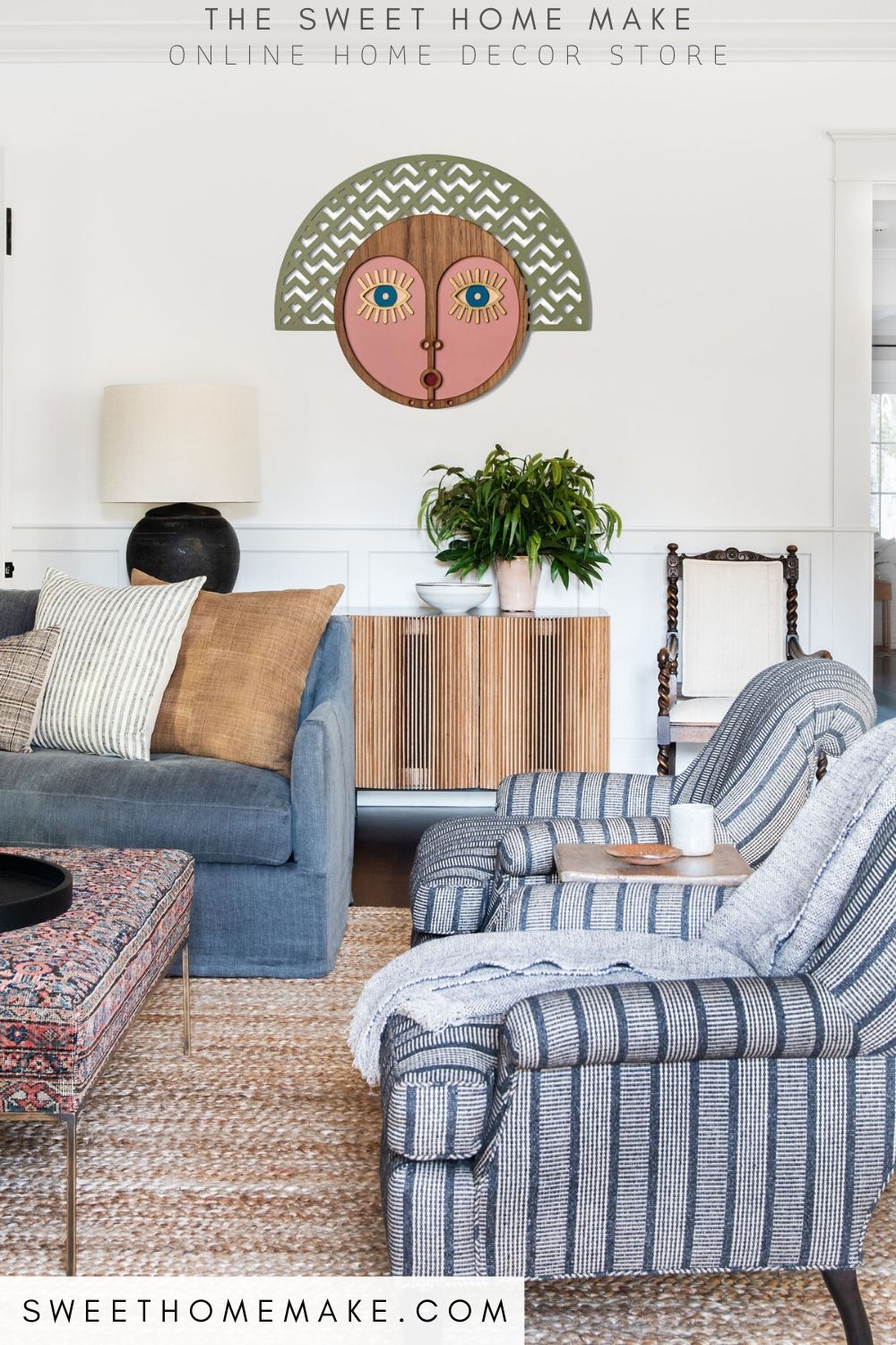 Verwijdering Wanten Patch Bohemian Wanddecoratie Hout van Picasso Gezicht – The Sweet Home Make