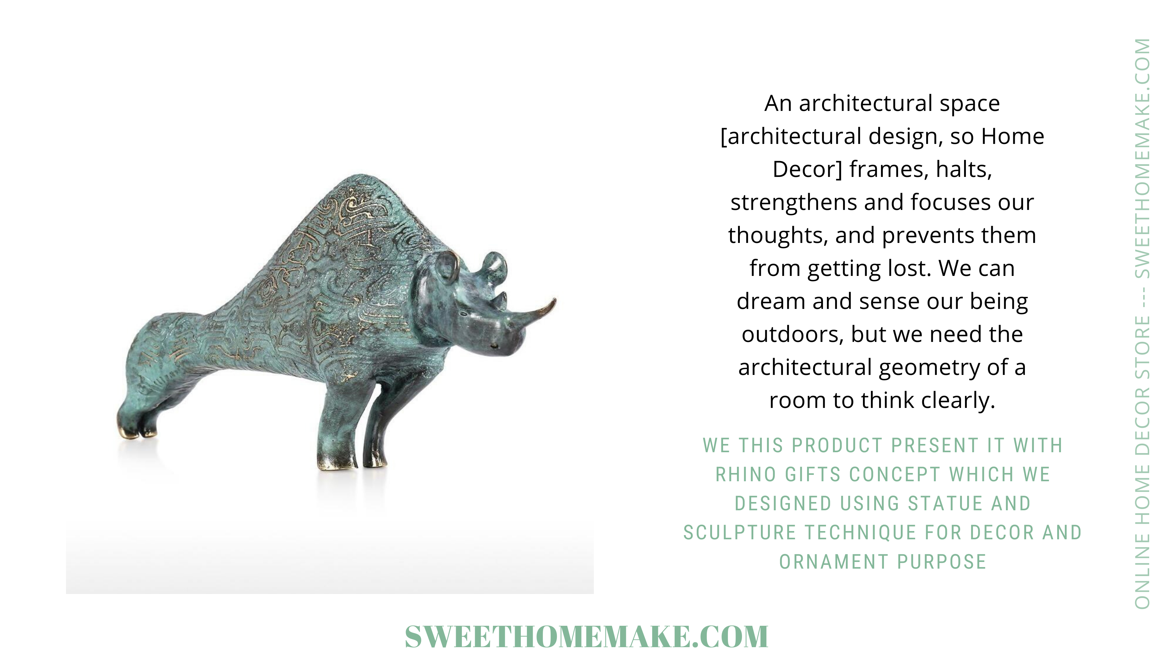 Cultaral and Historical Decorative Pattern Rhino Statue by Bronze as Rhino Gifts & Rhino Ornament